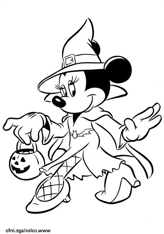 Coloriage Halloween Disney Cool Collection Coloriage Minnie Mouse sorciere Halloween Disney