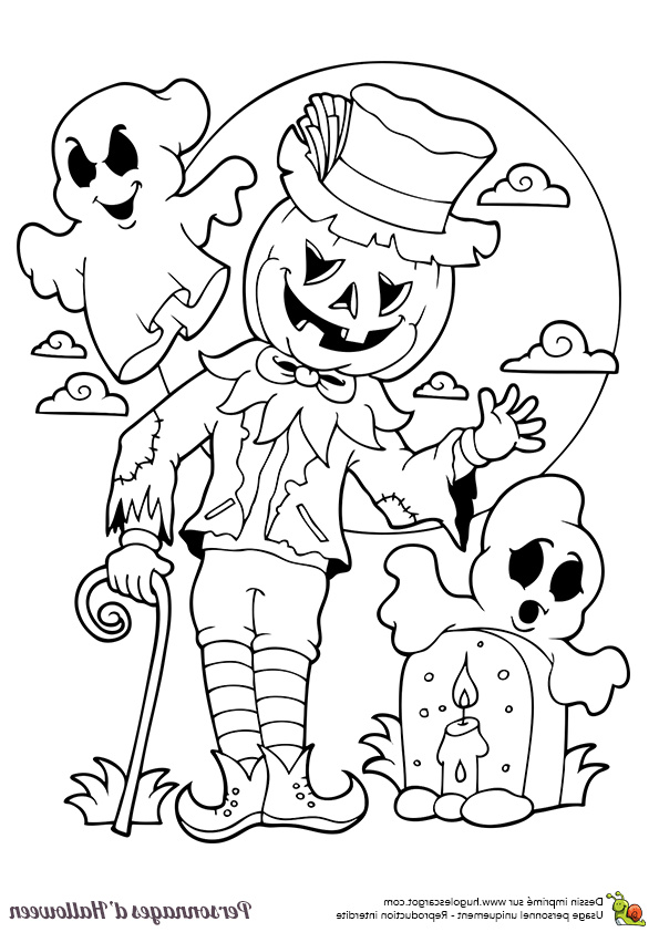 Coloriage Halloween sorciere Gentille Beau Images L’épouvantail D’halloween Et Ses Copains Du Cimetière à
