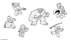 Coloriage Lego Marvel Cool Collection Coloriage Team Lego Marvel Hulk Ironman Spiderman Thor