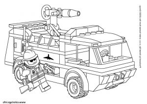 Coloriage Lego Police Beau Photos Coloriage Lego City Pompier Avec Camion De Pompier Dessin