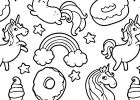 Coloriage Licorne à Imprimer Gratuit Élégant Collection Pusheen Donuts Et Licornes Coloriage Kawaii Coloriages