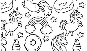 Coloriage Licorne à Imprimer Gratuit Élégant Collection Pusheen Donuts Et Licornes Coloriage Kawaii Coloriages