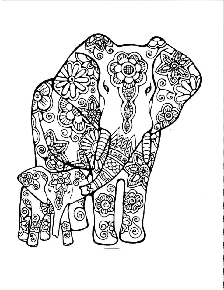 Coloriage Mandala Elephant Impressionnant Collection Adult Coloring Page original Hand Drawn Art In Black and