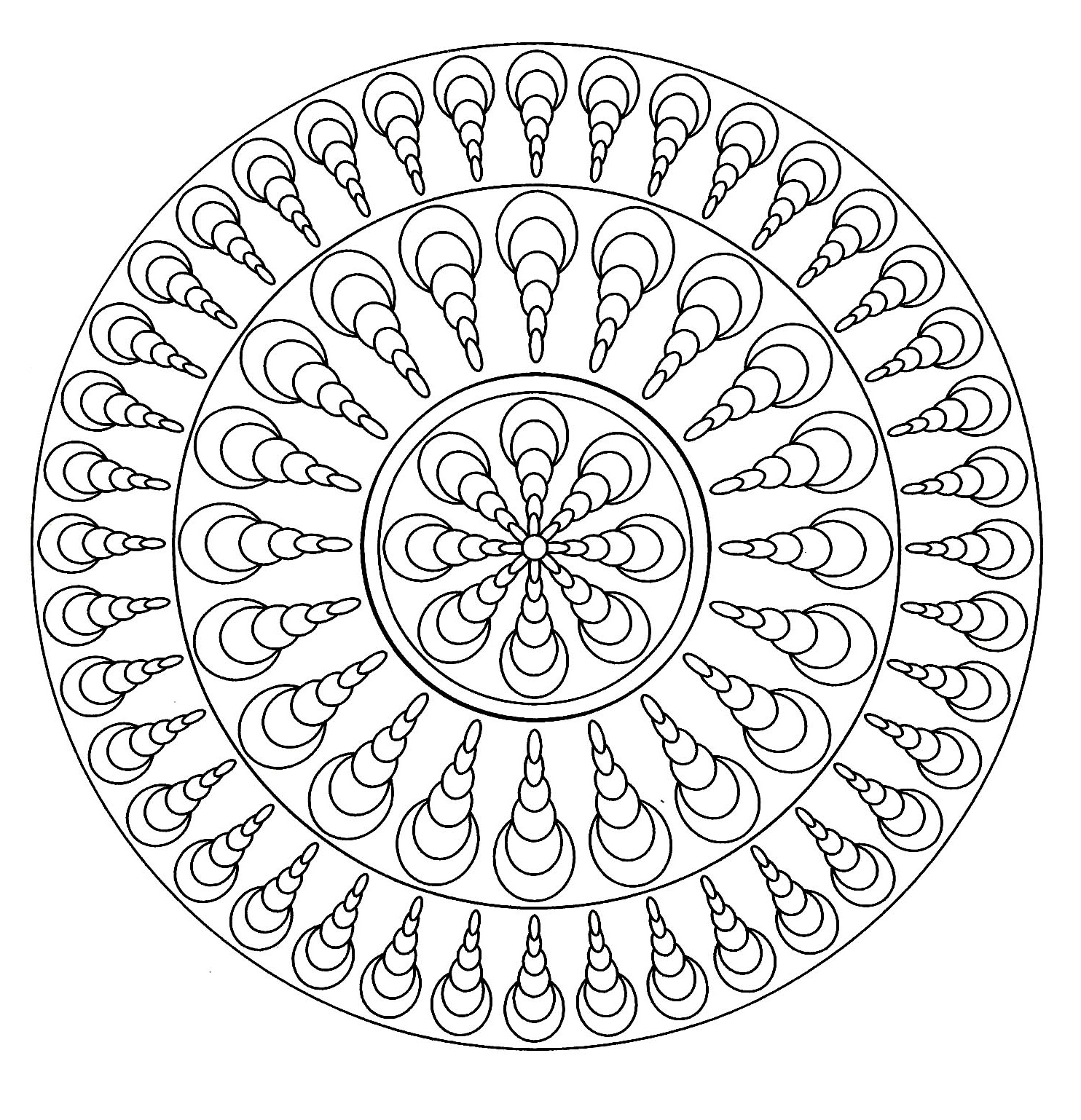 Coloriage Mandala Simple Luxe Photographie Mandala Facile 4 Mandalas Coloriages Difficiles Pour