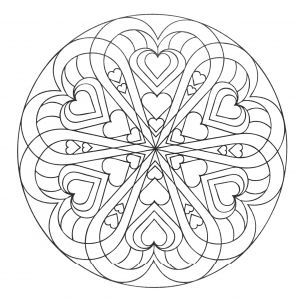 Coloriage Mandalas Impressionnant Image Mandala Coeurs Mandalas Coloriages Difficiles Pour Adultes