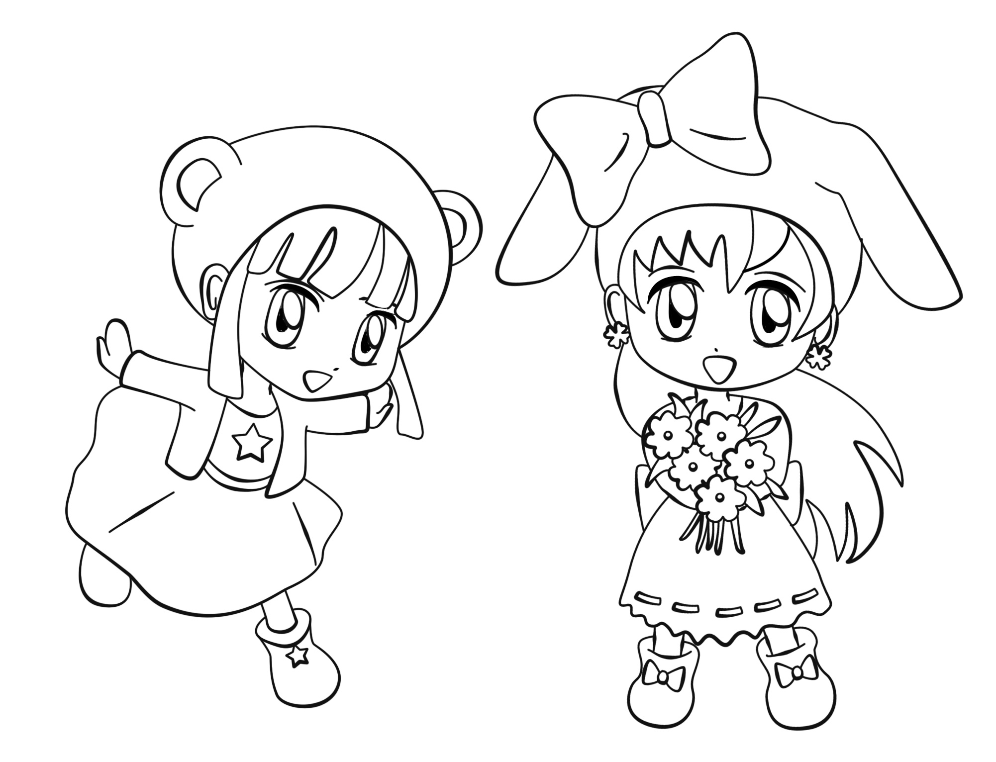 Coloriage Manga Élégant Images Chibi Girl Base Colouring Pages Sketch Coloring Page