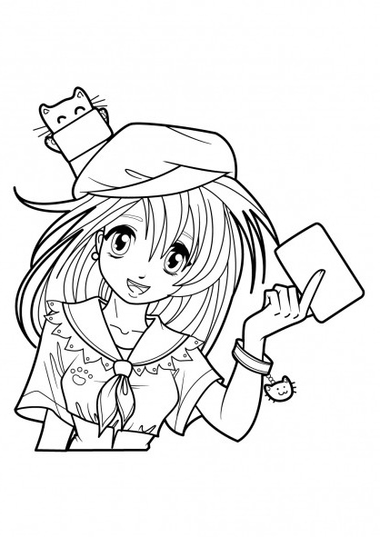 Coloriage Manga Fille A Imprimer Gratuit Beau Photos Coloriage Fille Manga Pour Enfant Dessin Gratuit à Imprimer