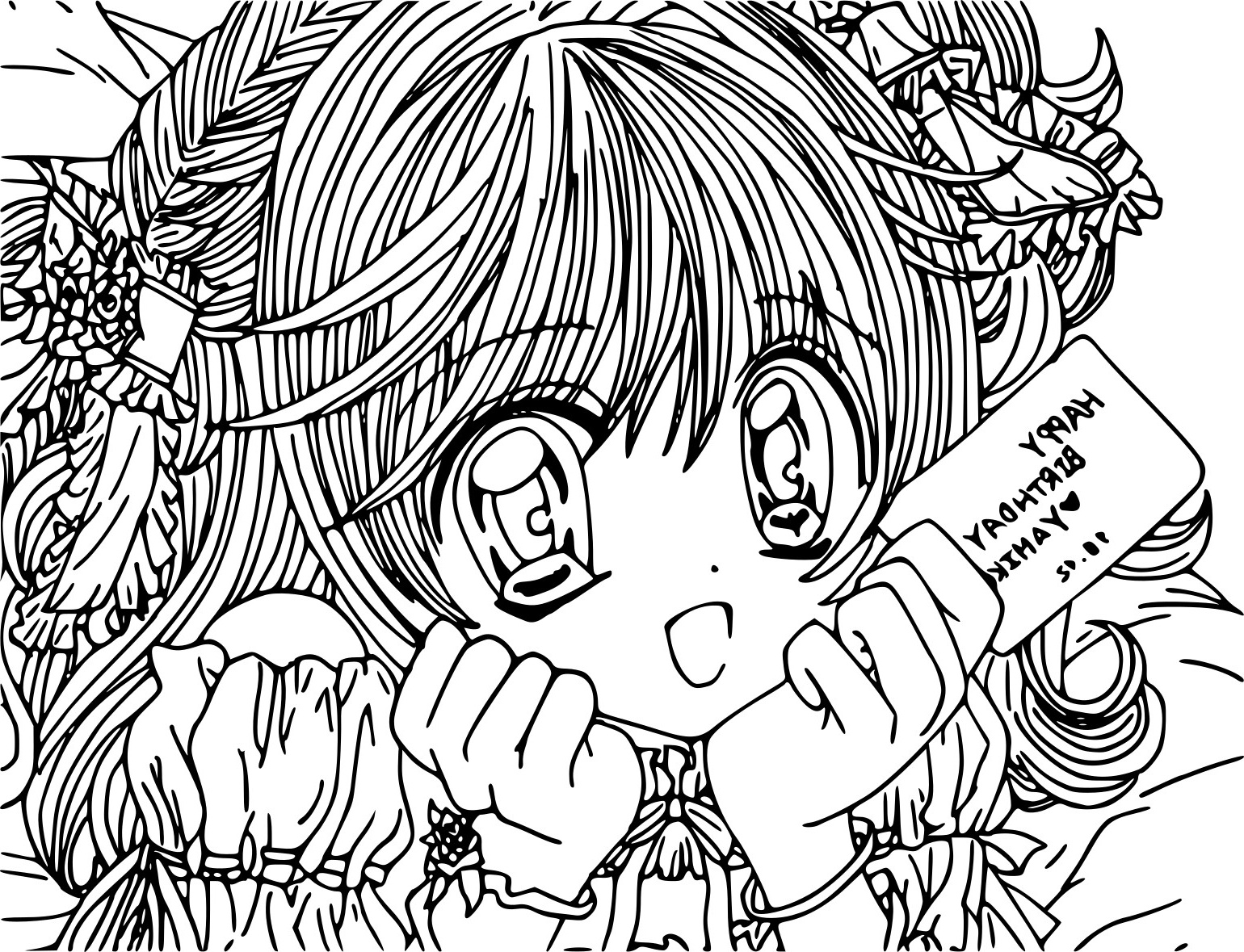 Coloriage Manga Kawaii Élégant Image Coloriage Manga Difficile à Imprimer Sur Coloriages Fo