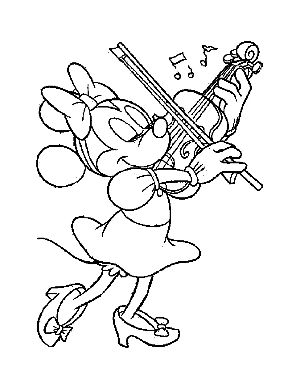 Coloriage Minnie Luxe Collection Minnie Violon Coloriage Minnie Coloriages Pour Enfants