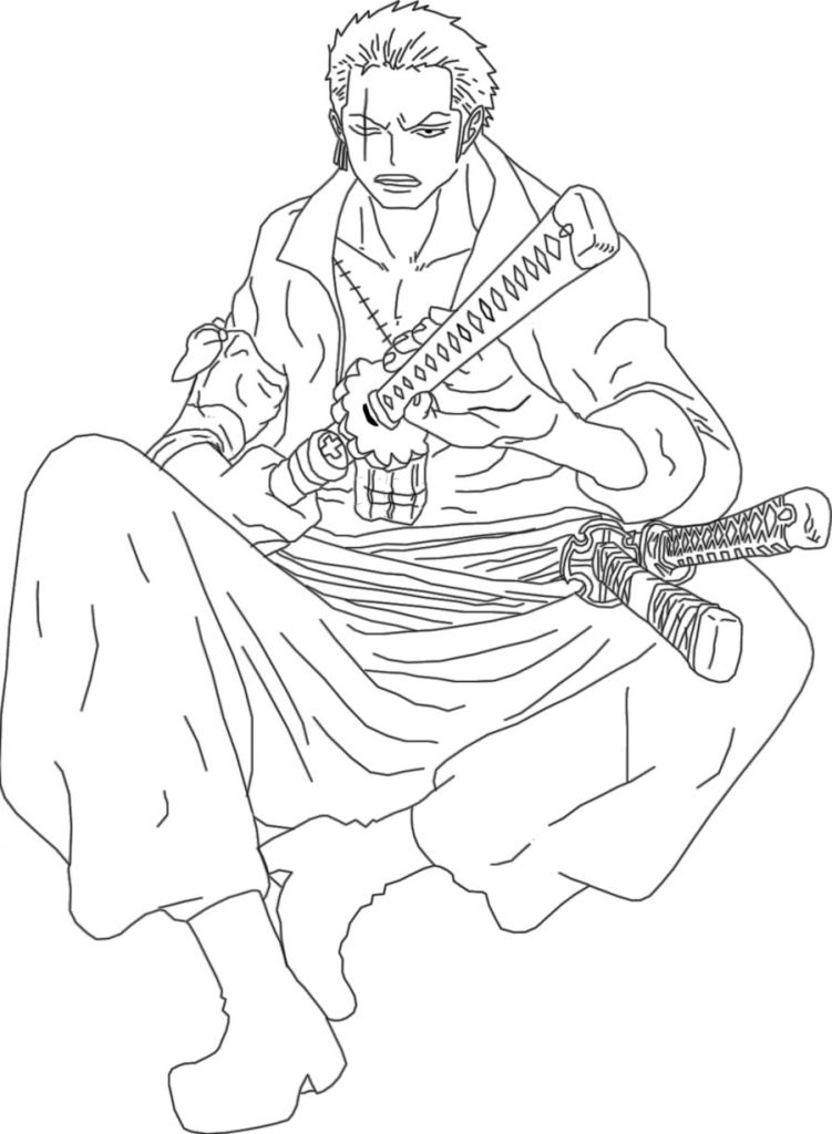 Coloriage One Piece Wanted Bestof Images New Roronoa Zoro Lineart by ...
