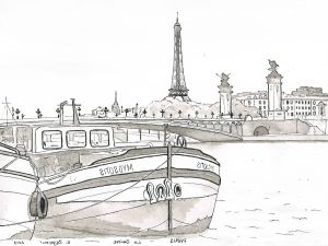 Coloriage Paysage Ville Impressionnant Collection Paris La Seine Pont Alexandre Iii