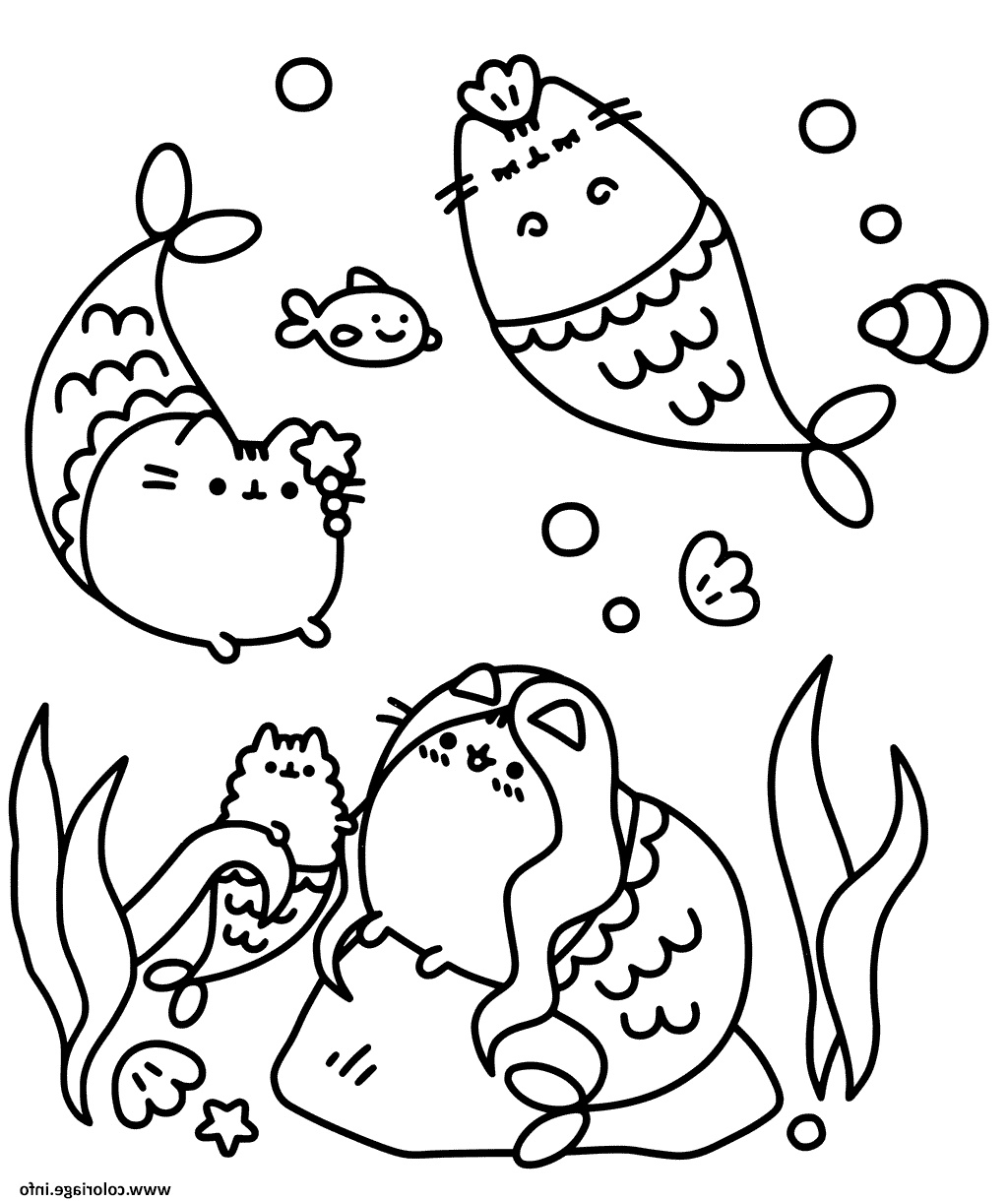 Coloriage Pusheen Beau Images Coloriage Pusheen the Cat Underwater Jecolorie