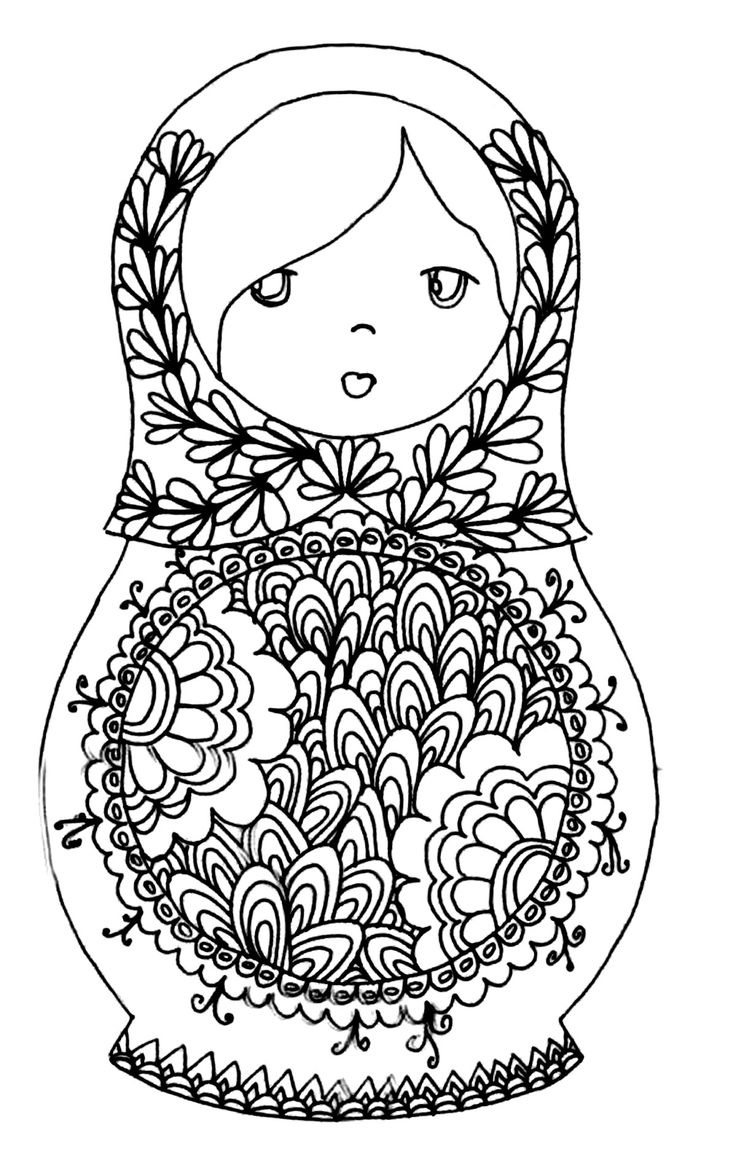 Coloriage Russie Beau Galerie Free Printable Adult Colouring Page Russian Dolls source