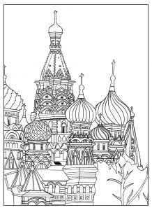 Coloriage Russie Beau Photos Cathedrale Saint Basile Place Rouge Moscou sofian