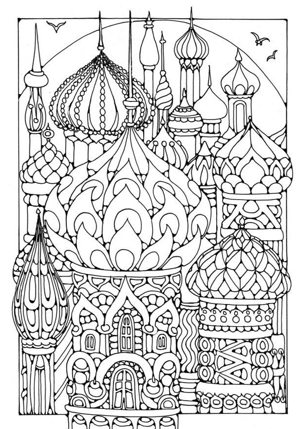 Coloriage Russie Cool Collection Kleurplaat torens Afb