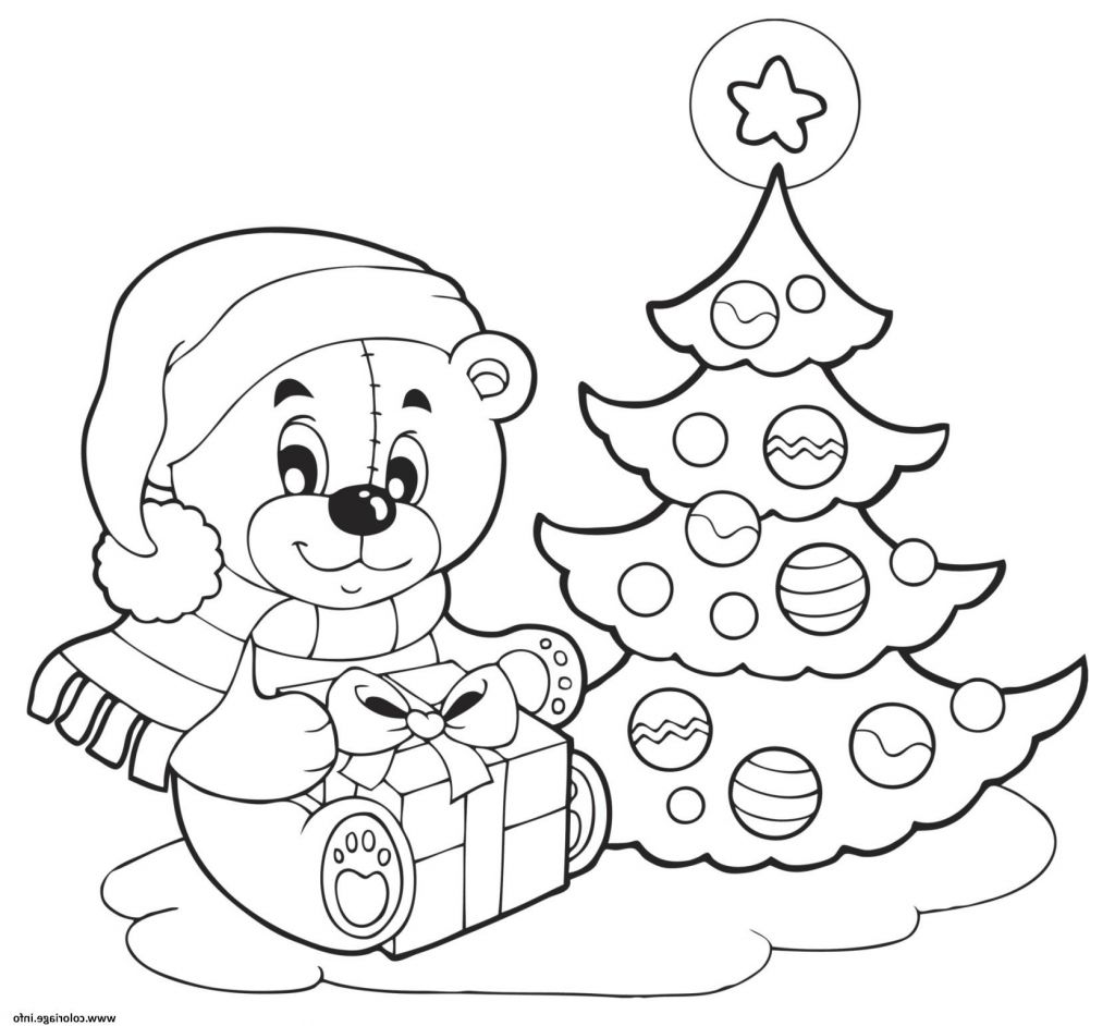 Coloriage Sapin Noel Élégant Photos Coloriage Sapin De Noel Et Nounours