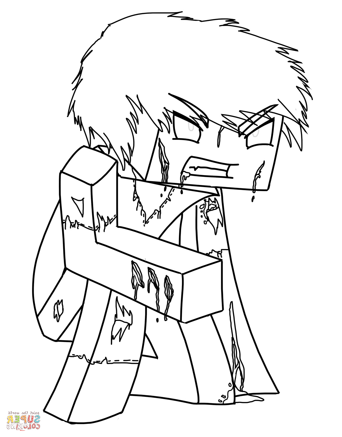 Coloriage Slime Beau Collection Minecraft Herobrine Coloring Page