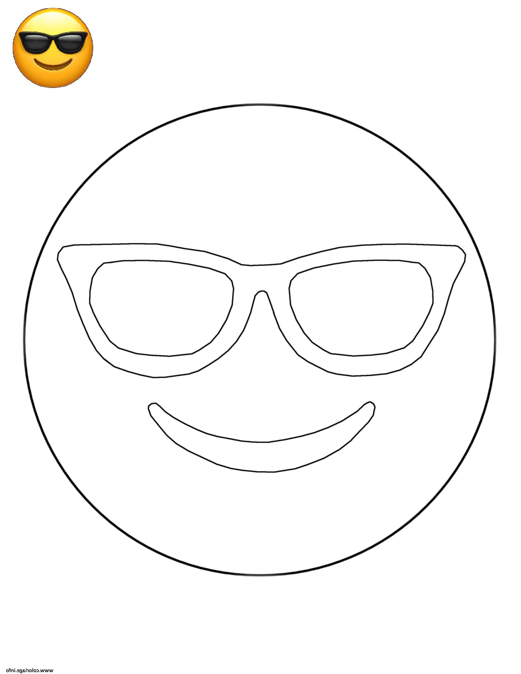 Coloriage Smiley à Imprimer Beau Photos Coloriage Emoji Sunglasses Smiley Dessin