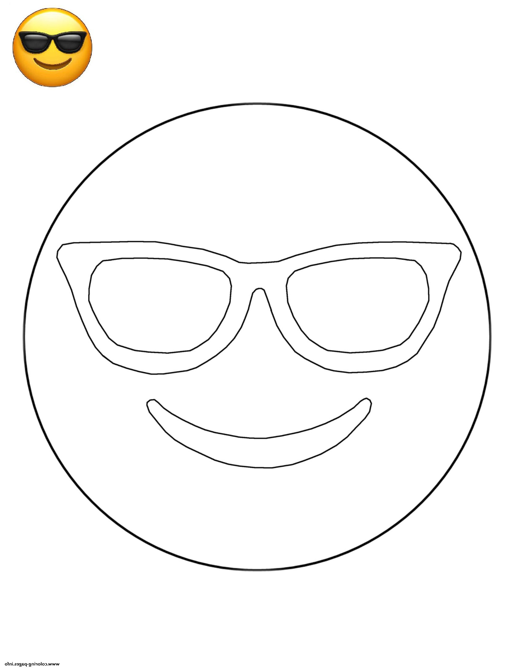 Coloriage Smiley Coeur Nouveau Images Emoji Sunglasses Free Sheets Coloring Pages Printable