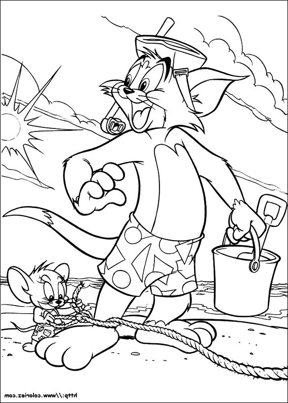 Coloriage tom Et Jerry Cool Stock Coloriage Coloriage De tom Et Jerry à La Plage