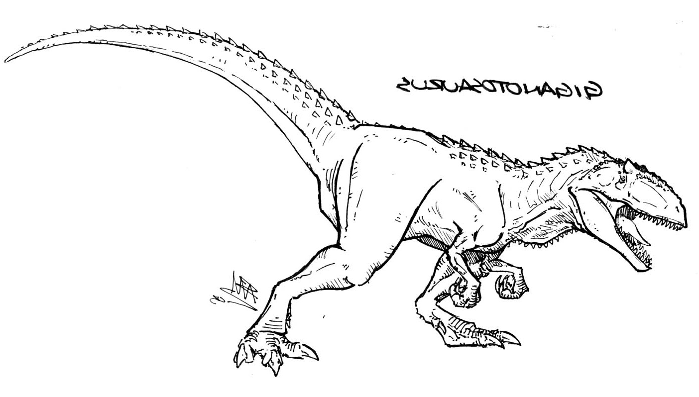 Coloriage Trex Luxe Galerie Giganotosaurus Line by Saurian Sketcher On Deviantart