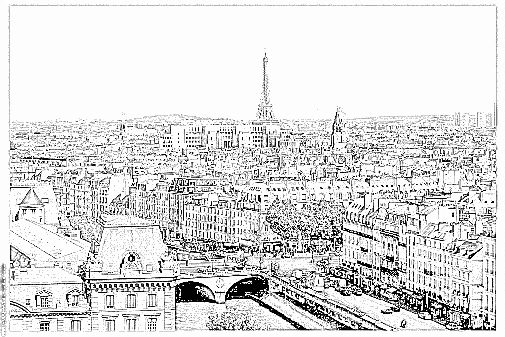 Coloriage Ville De Paris Cool Photos Coloriage France Paris En Fond La tour Eiffel à Imprimer