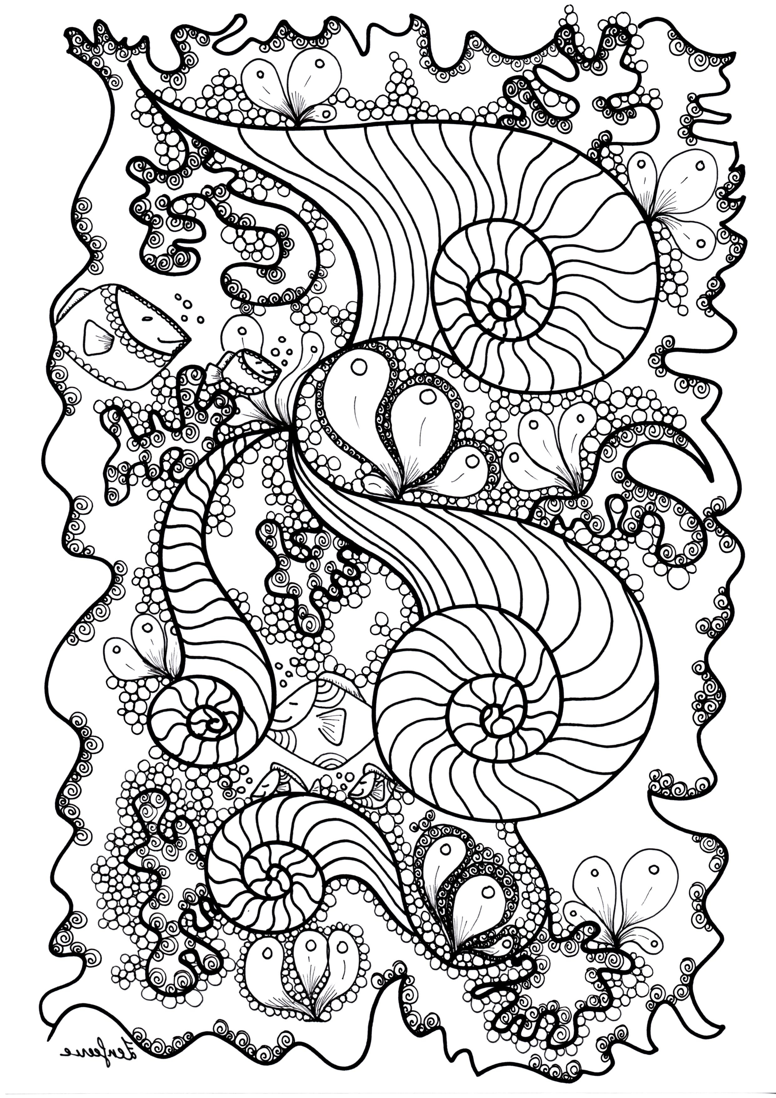 Coloriage Zen Adulte Beau Collection Poisson by Zenfeerie Zentangle Adult Coloring Pages