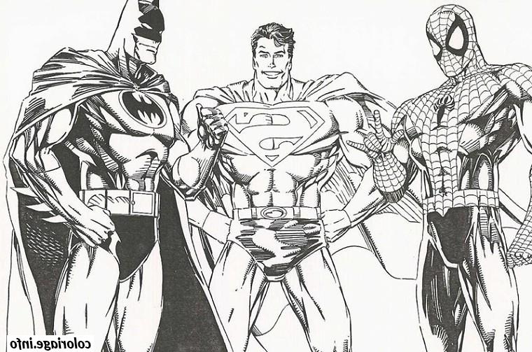 Coloriages Spiderman Impressionnant Images Coloriage Batman Spiderman Superman Dessin