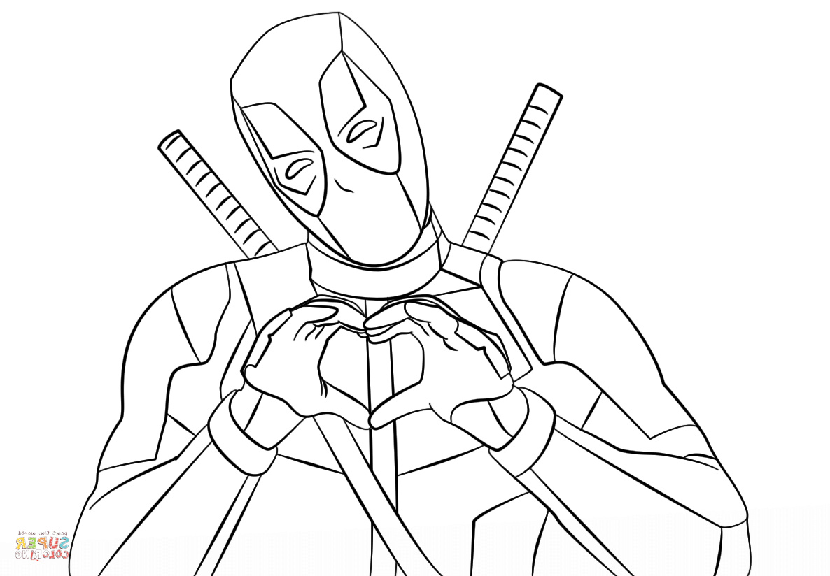 Deadpool Coloriage Beau Images Deadpool Making Heart Shape with Hands Coloring Page
