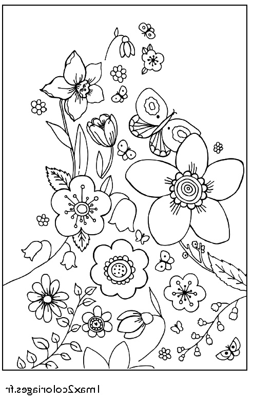 Dessin A Colorier Fleur Élégant Galerie Scenery &amp; Spring Fleurs De Printemps Coloriage
