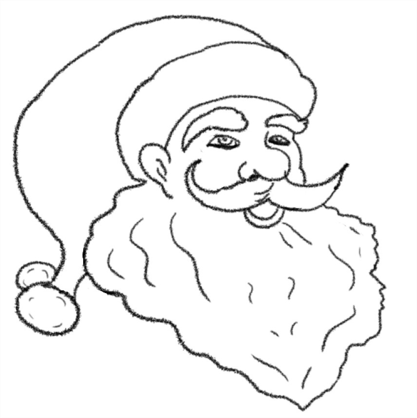 Dessin A Colorier Pere Noel Beau Photographie Père Noël Coloriage Du Visage Père Noël à Imprimer Et