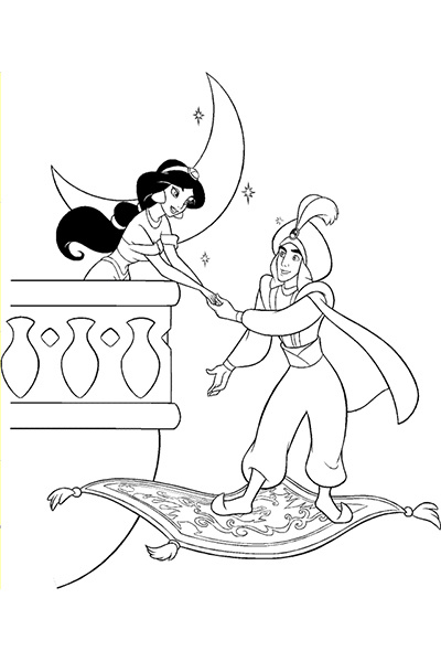 Dessin Aladdin Nouveau Stock Coloriage Jasmine Et Aladdin