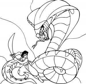 Dessin Aladin Inspirant Photos Coloriage Aladdin Contre Le Serpent à Imprimer
