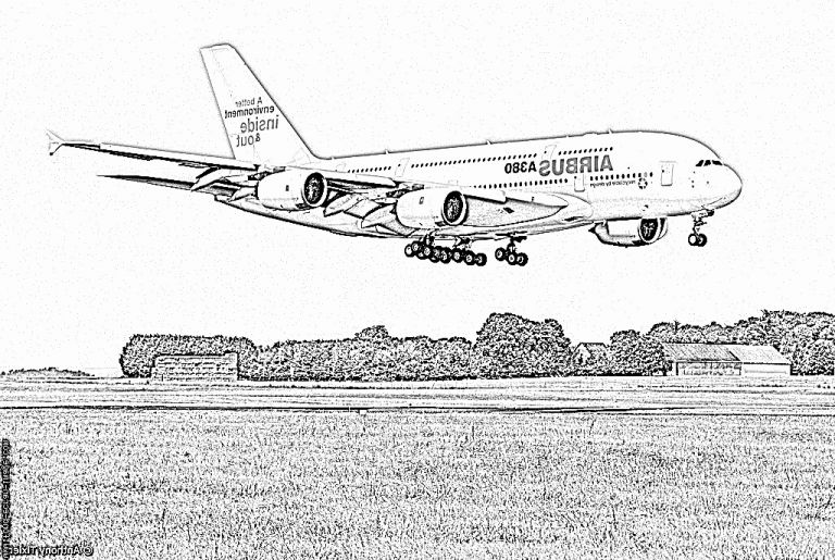 Dessin Avion De Ligne Nouveau Stock Coloriage F Wwdd A380 800 201 à