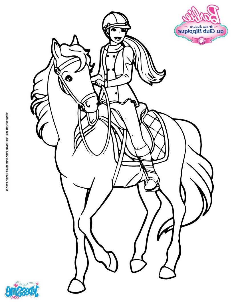 Dessin Cheval à Colorier Unique Collection Coloriages Barbie Sur son