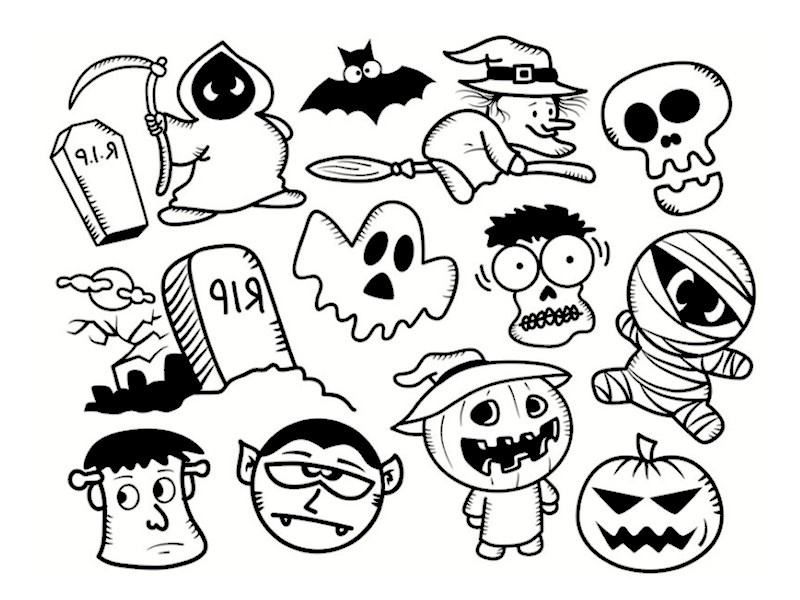 Dessin D&amp;#039; Halloween Qui Fait Peur Beau Collection Monstres D Halloween Les Coloriages