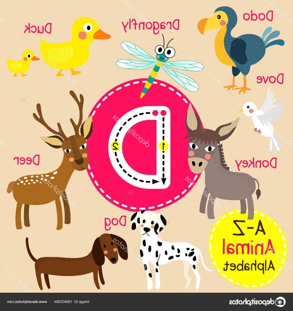 Dessin D&amp;#039;animaux Mignon Facile Élégant Photos Suivi De Lettre Alphabet D Enfants Mignons Zoo D Animaux