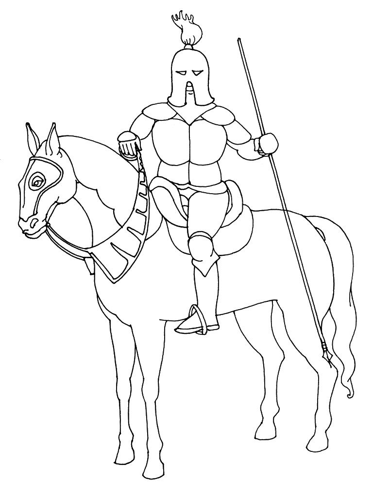 Dessin Chevalier Simple - coloring page knights hd | Knight drawing