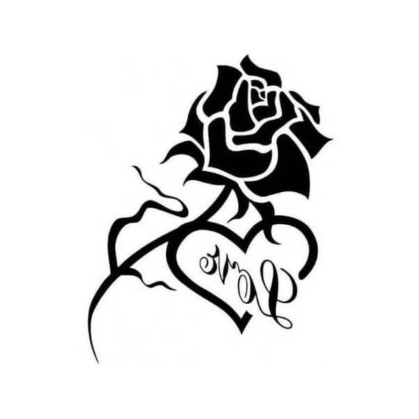 Dessin De Coeur Avec Une Rose Bestof Photographie 5 Tattoos Temporaires Rose Classique Et Mention Love De 3