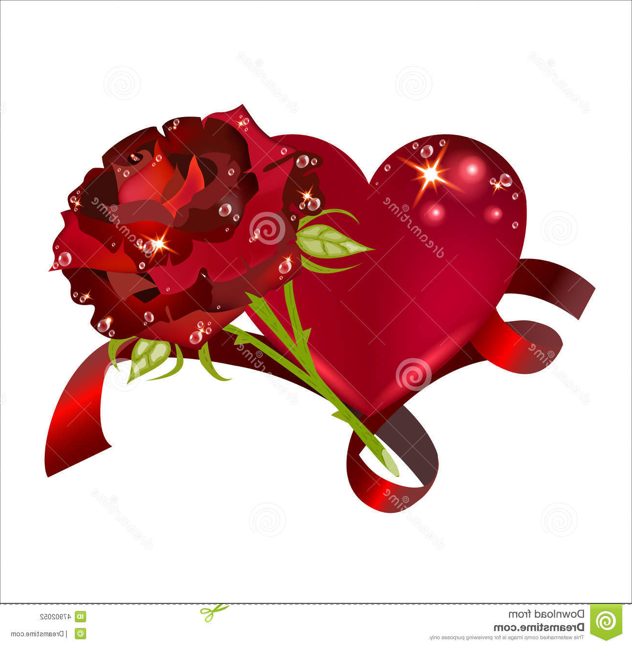 Dessin De Coeur Avec Une Rose Unique Photographie Le Beau Coeur Avec Une Rose A Entrelacé Avec Un Ruban