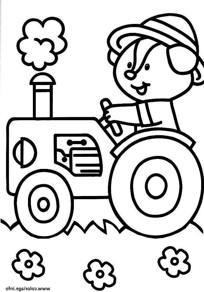 Dessin De Tracteur Élégant Collection Coloriage Tracteur Avec Un Animal Dessin