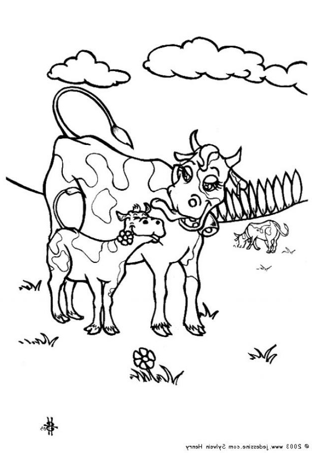 Dessin De Vache à Imprimer Beau Stock Coloriage Vache Et Veau En Plein Air Dessin Gratuit à Imprimer