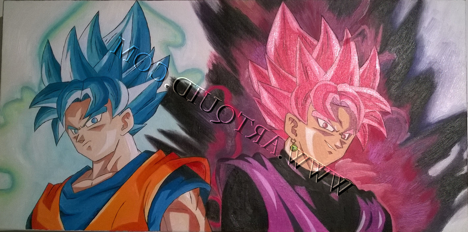 Dessin Dragon Ball Super Goku Beau Collection Peintures Black Goku Zamasu En Super Saiyan Rosé &amp; Goku