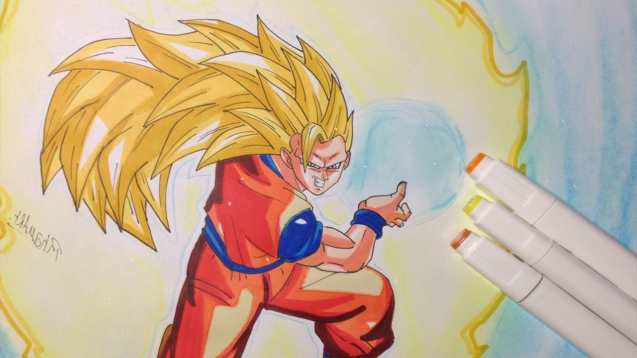 Dessin Dragon Ball Super Goku Élégant Photographie Drawing Goku Super Saiyan 3 Kamehameha De Dragon Ball Z