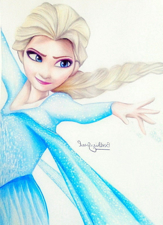Dessin Elsa Impressionnant Image Dessin Elsa La Reine Des Neiges Aux Crayons De Couleurs
