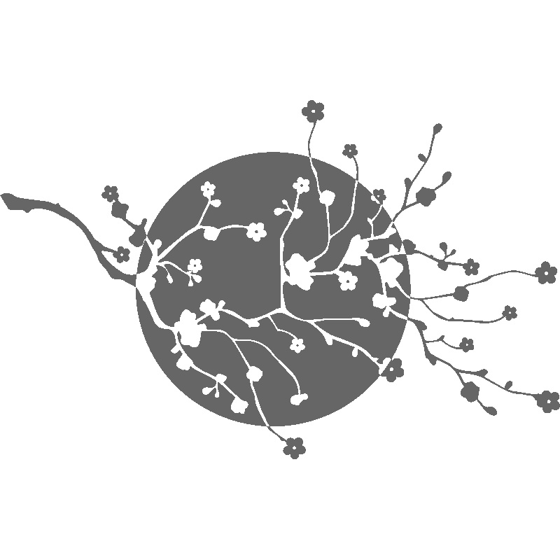 Dessin Fleur Zen Beau Galerie Sticker Cerisier Japonais Chambre Bebe