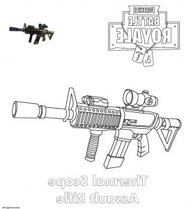 Dessin fortnite A Colorier Et Imprimer Impressionnant Collection Coloriage thermal Scope assault Rifle fortnite Dessin