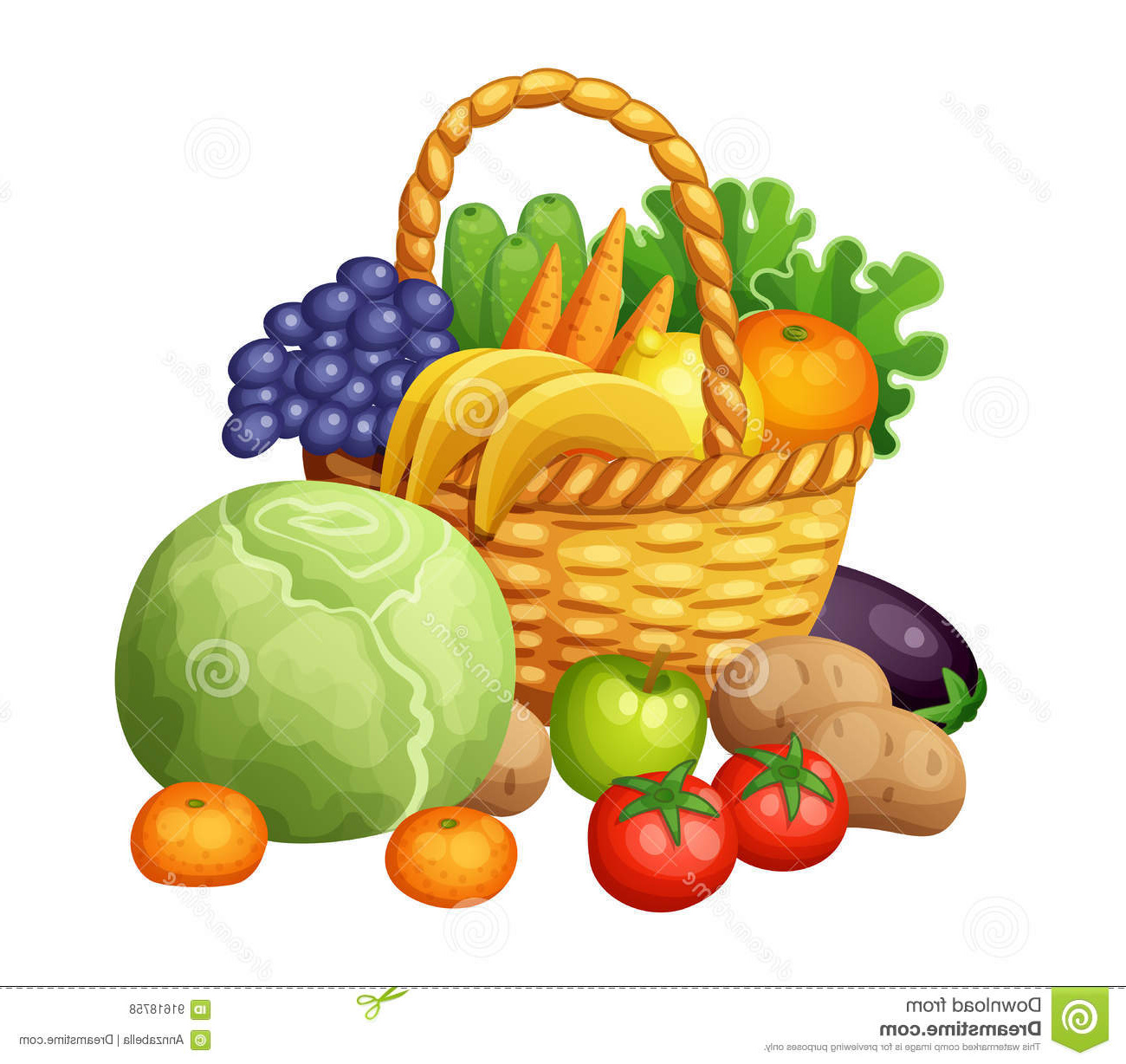 Dessin Fruit Et Legume Cool Photographie Fruits Et Légumes Dans Le Panier Illustration De Vecteur
