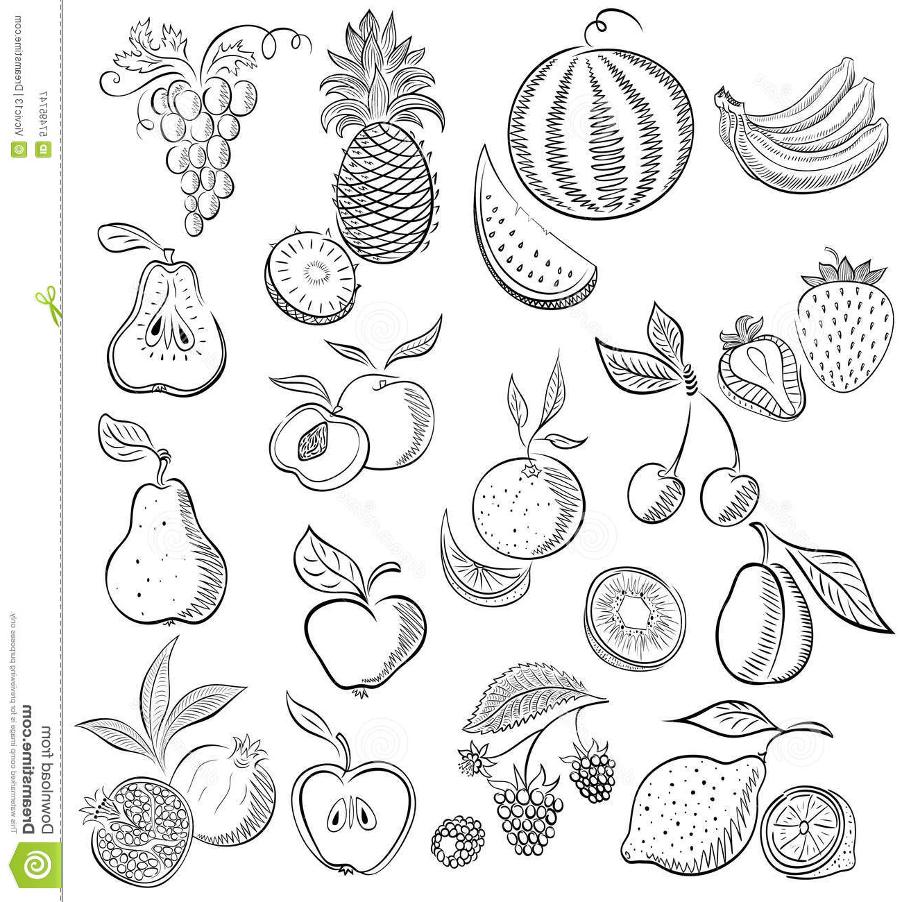 Dessin Fruits Cool Images Placez Du Fruit Et Des Baies Croquis De Dessin