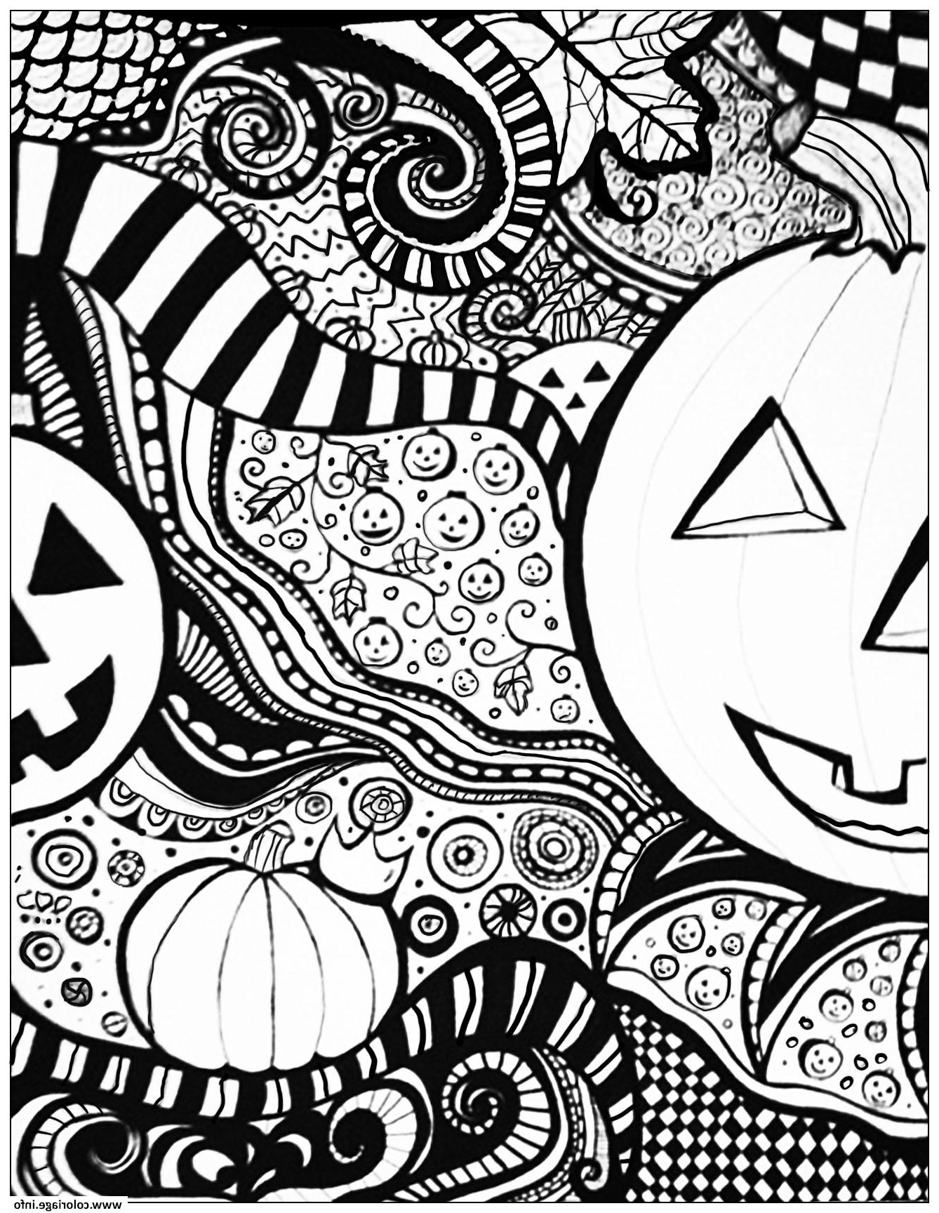 Dessin Halloween Difficile Beau Image Coloriage Adulte Halloween Pattern Difficile Jecolorie